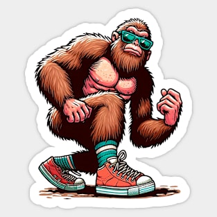 Bigfoot with new sneakers Sticker